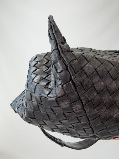 Bottega Veneta Intrecciato East West Shoulder Bag -Black