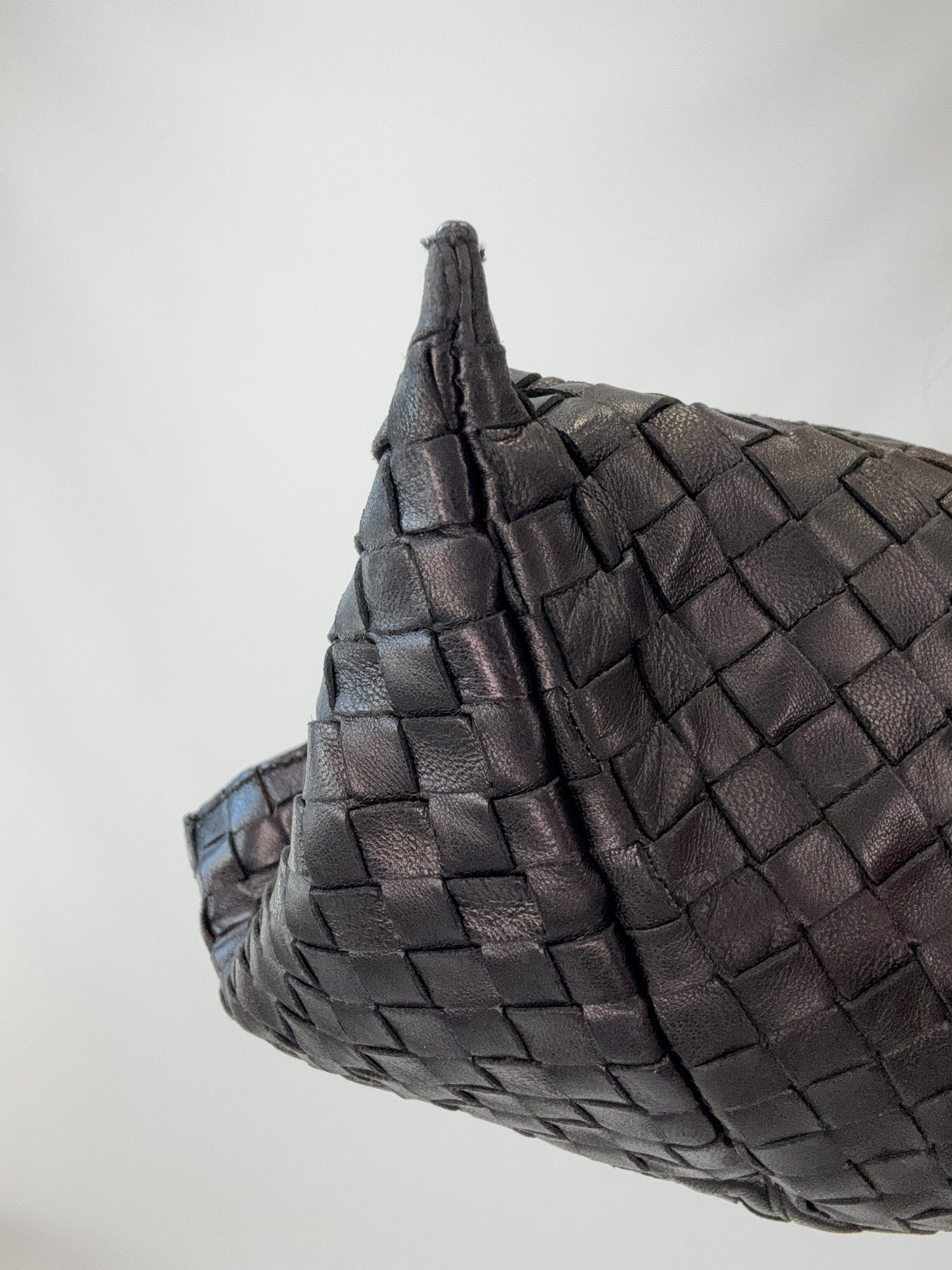 Bottega Veneta Intrecciato East West Shoulder Bag -Black