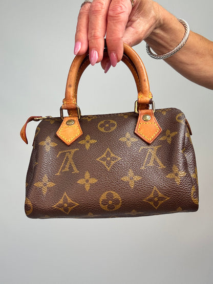 Louis Vuitton 1991 Monogram Mini Speedy HL with Shoulder Strap
