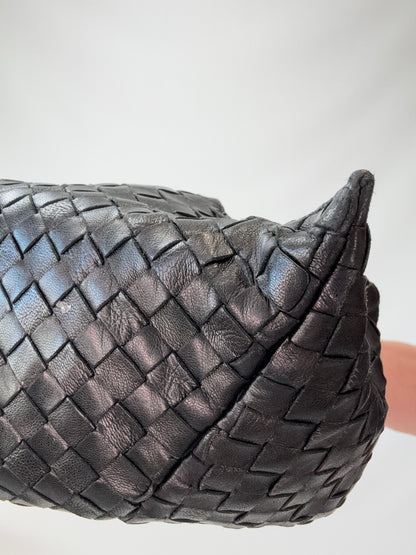 Bottega Veneta Intrecciato East West Shoulder Bag -Black