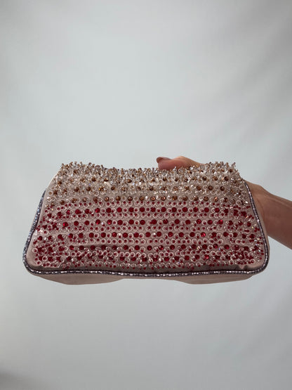Fendi Rare Swarovski Beaded Kiss Lock Clutch