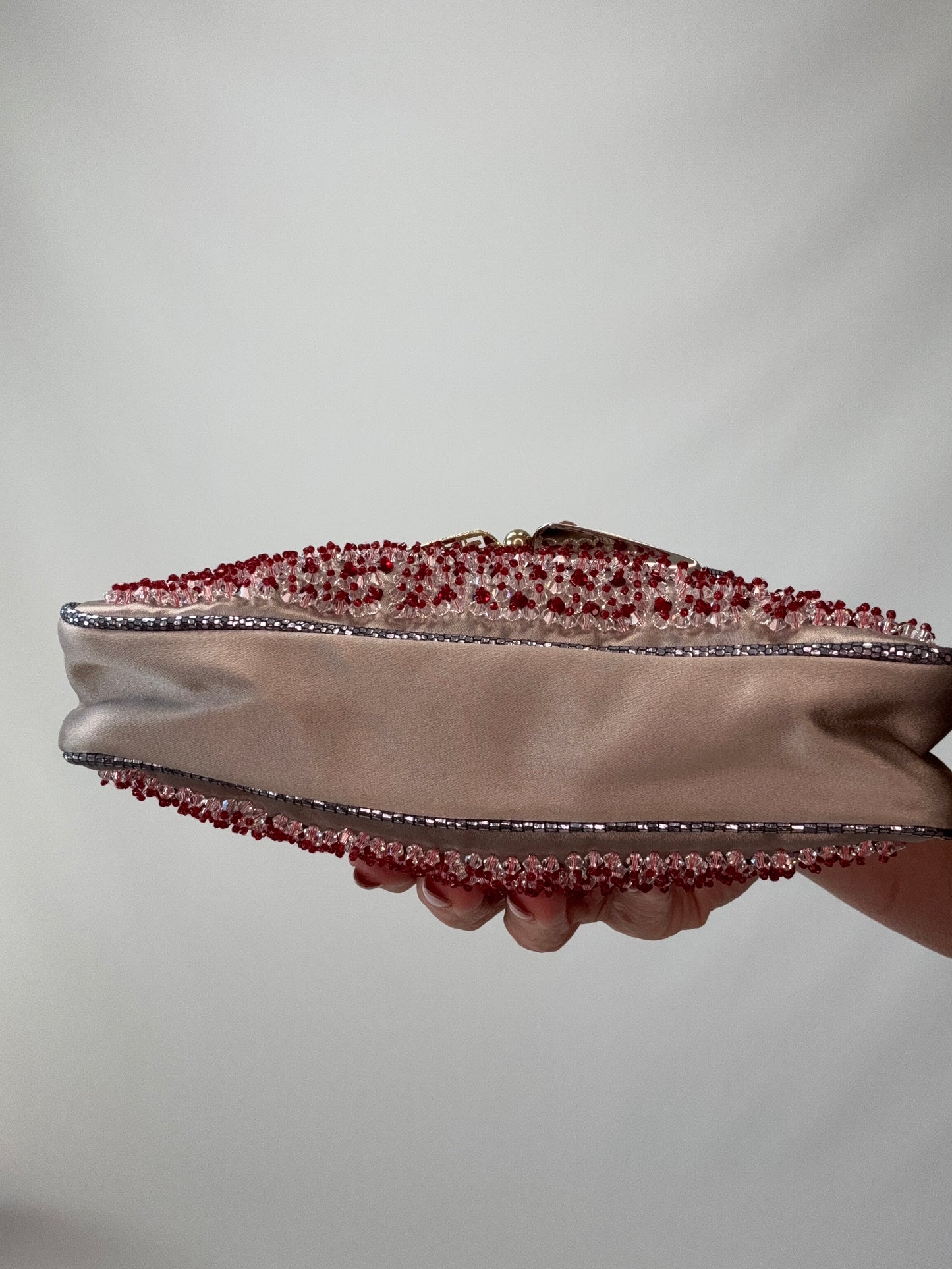 Fendi Rare Swarovski Beaded Kiss Lock Clutch
