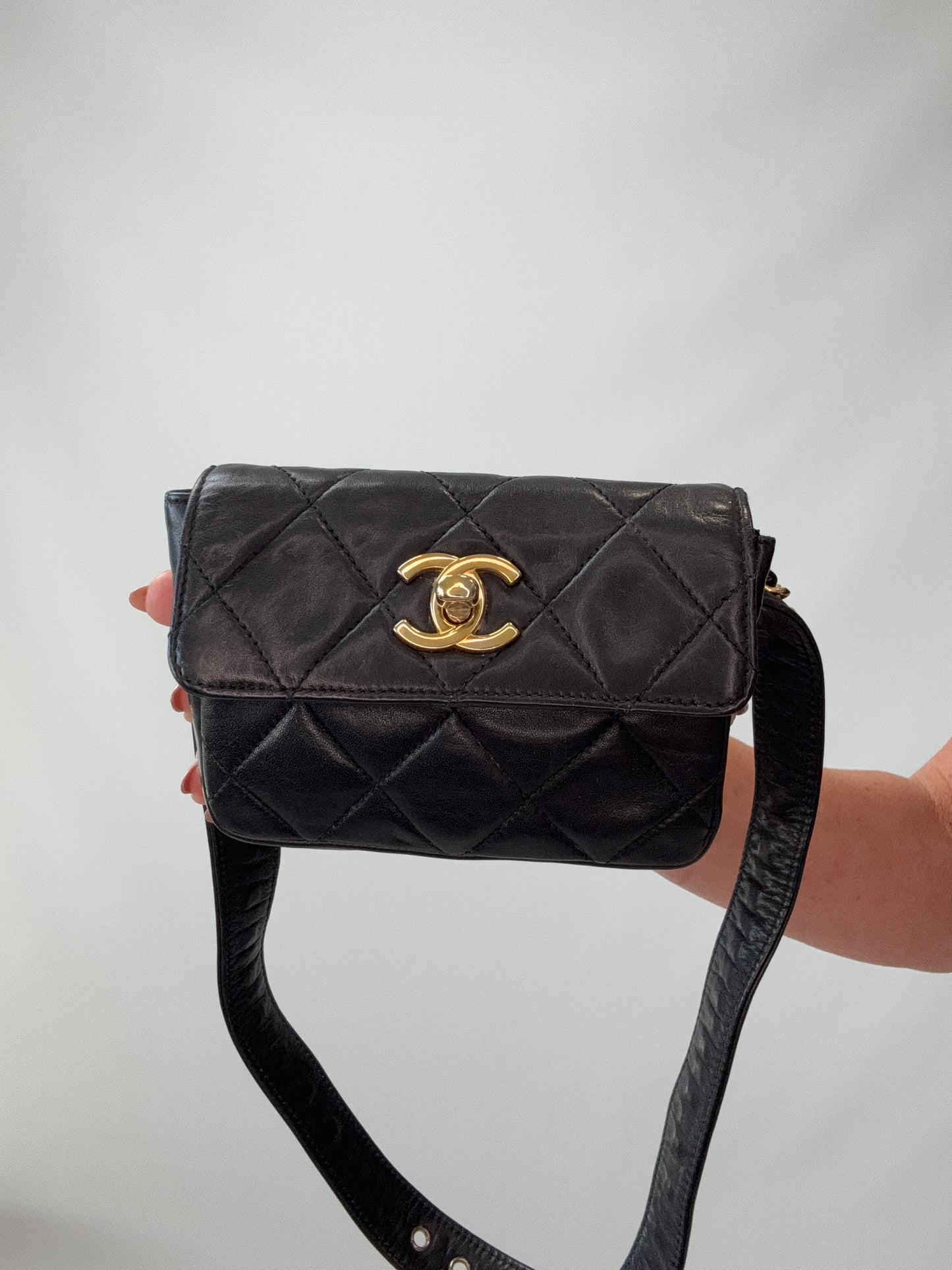 Chanel Vintage Turn Lock Belt Bag
