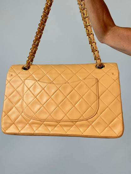 Chanel Vintage  Medium Double Flap Biege