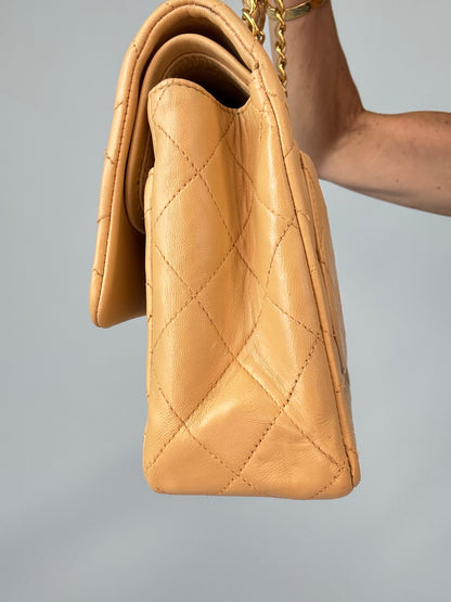 Chanel Vintage  Medium Double Flap Biege