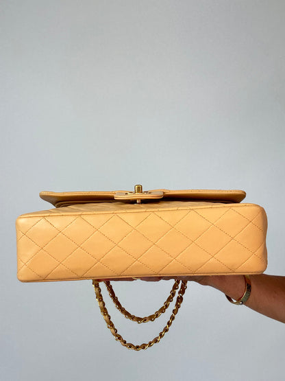 Chanel Vintage  Medium Double Flap Biege