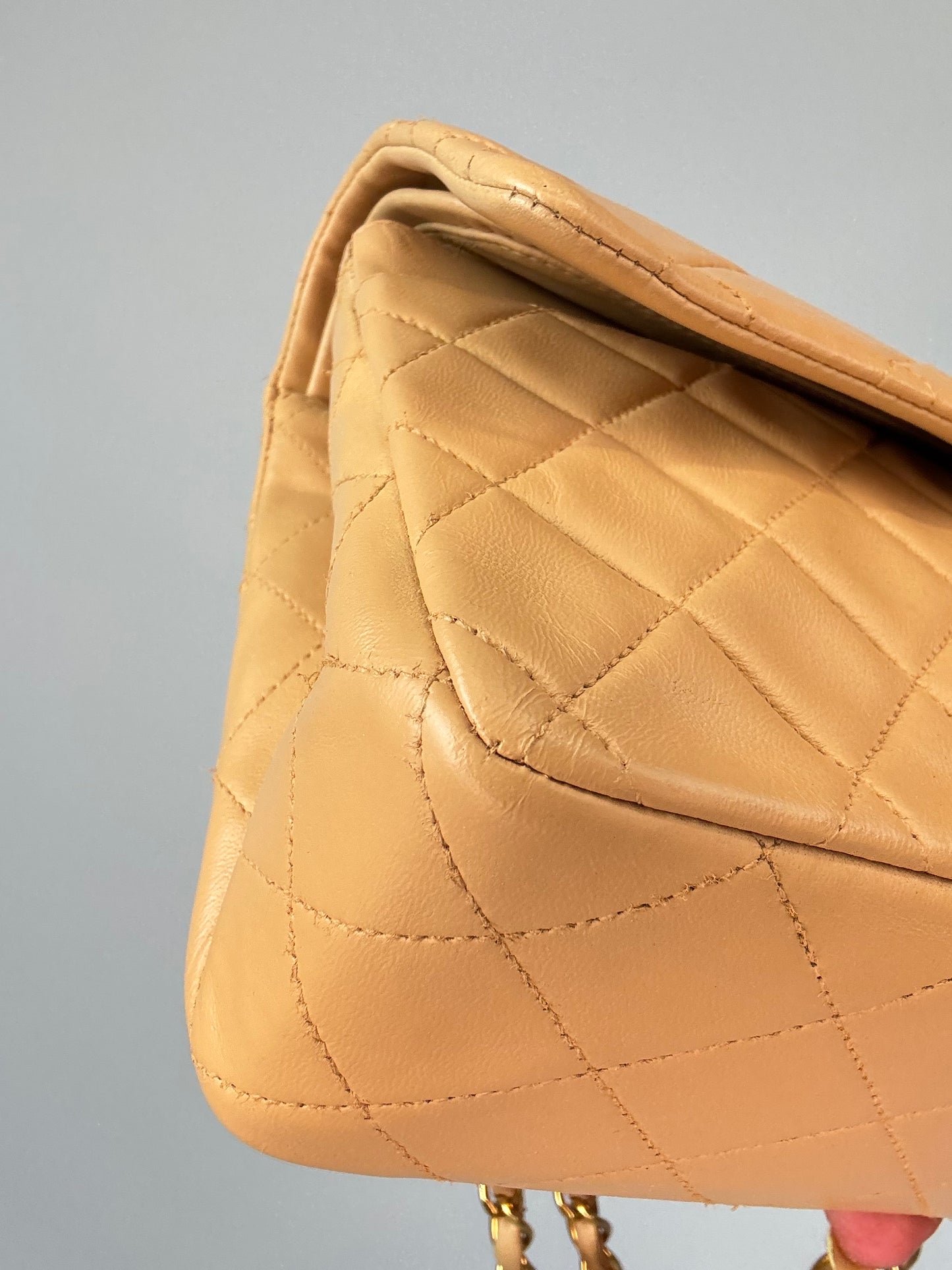 Chanel Vintage  Medium Double Flap Biege