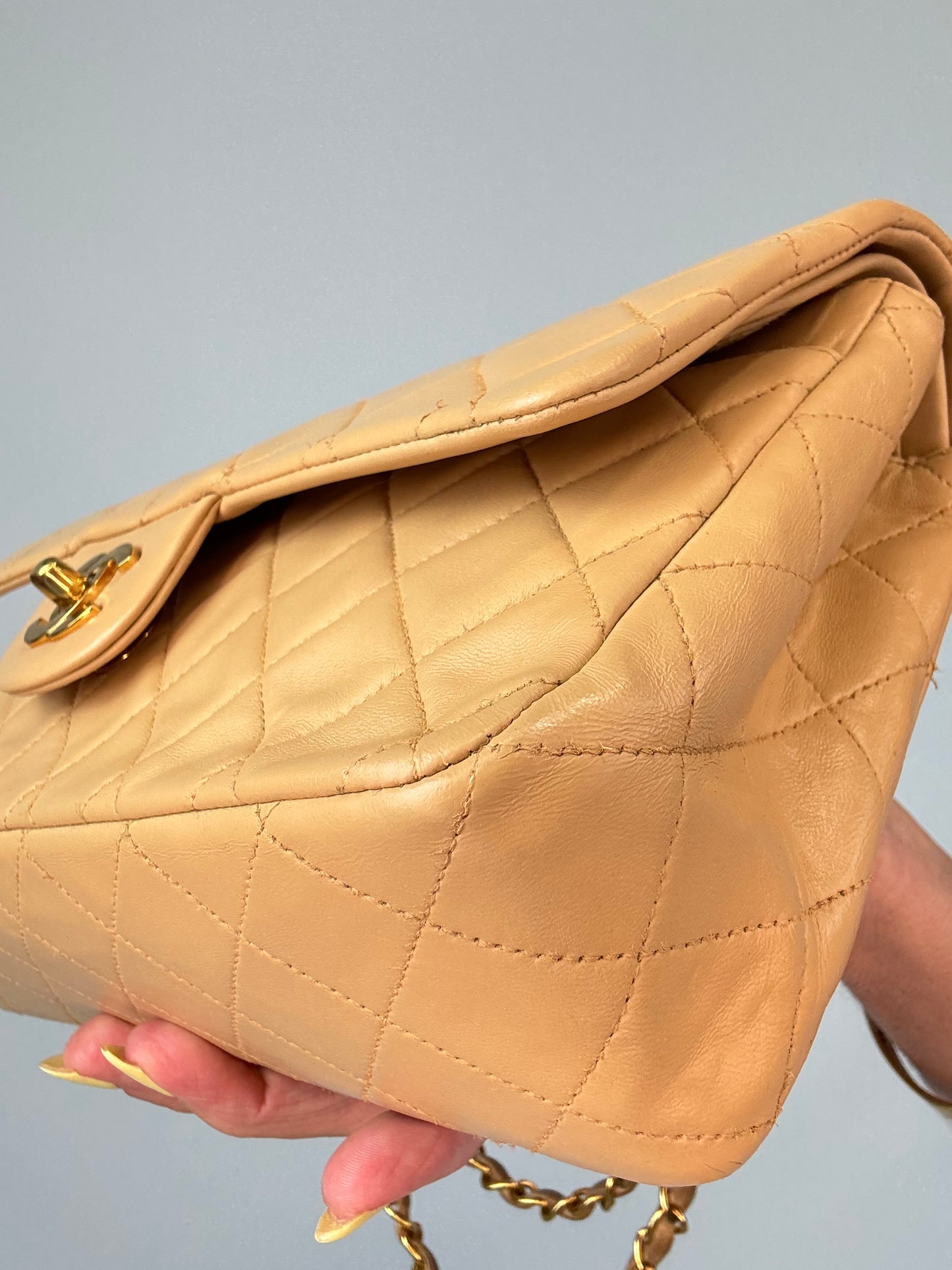 Chanel Vintage  Medium Double Flap Biege
