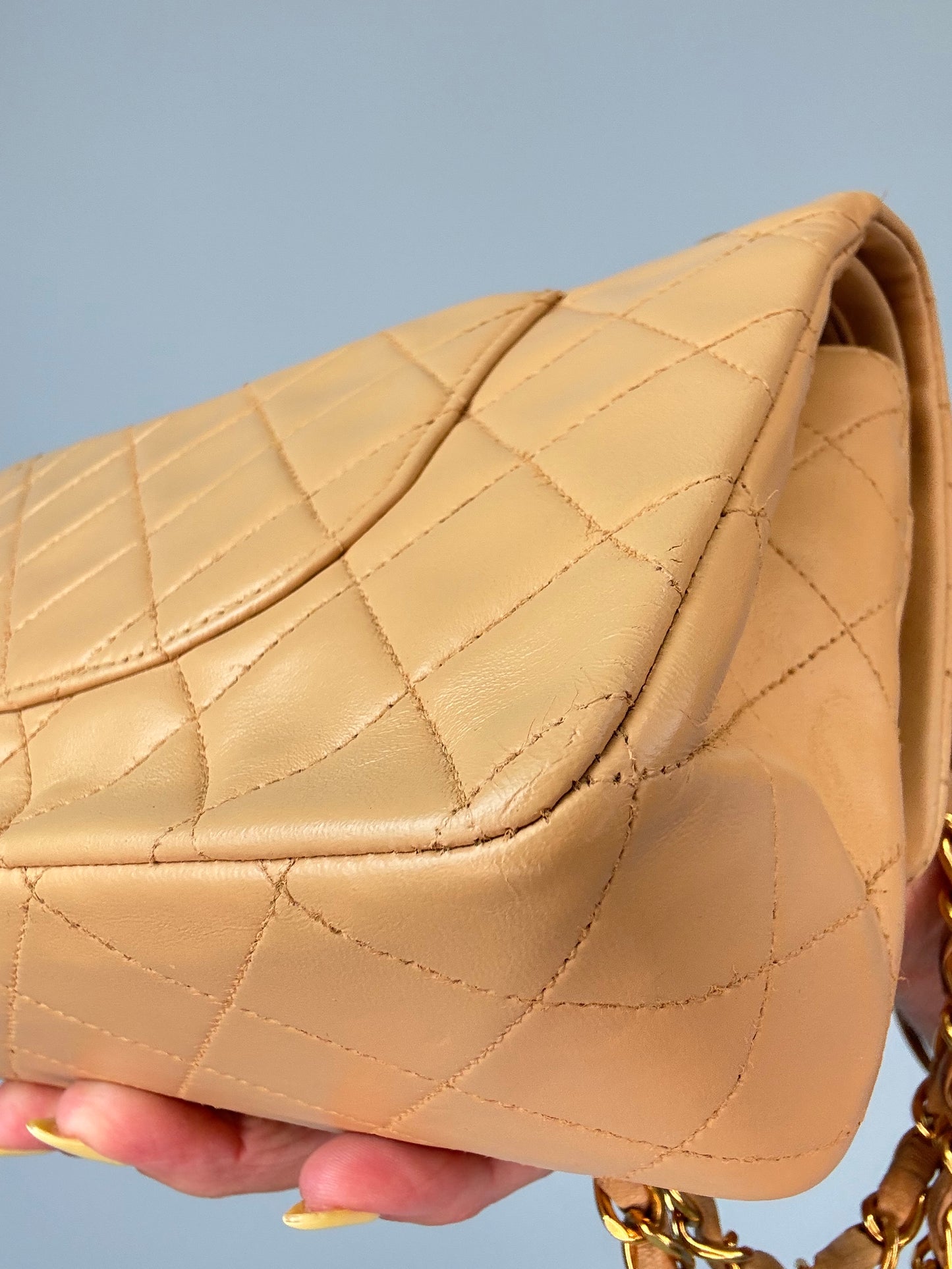 Chanel Vintage  Medium Double Flap Biege