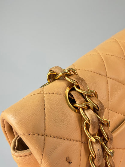 Chanel Vintage  Medium Double Flap Biege