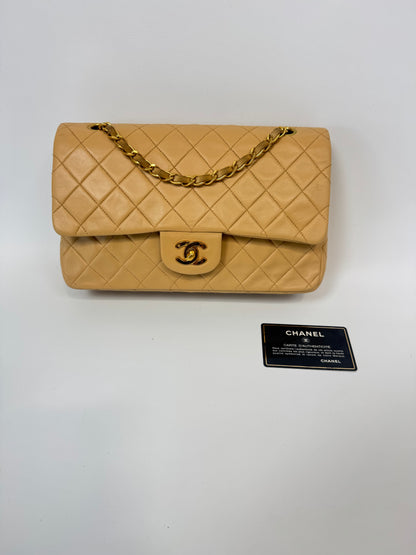Chanel Vintage  Medium Double Flap Biege