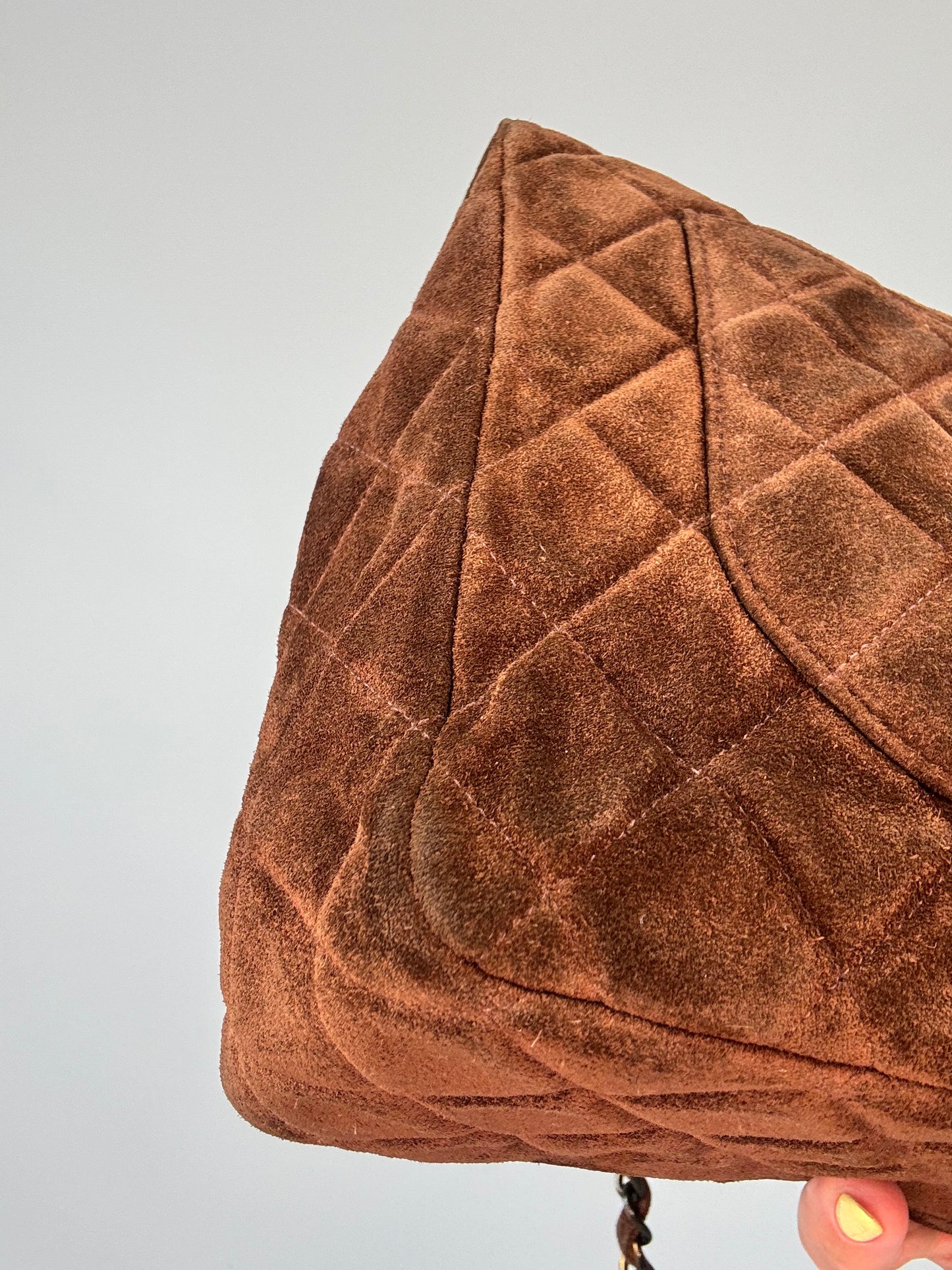 Chanel Vintage DEKAMATRASSE 30 Flap Bag- Brown Suede