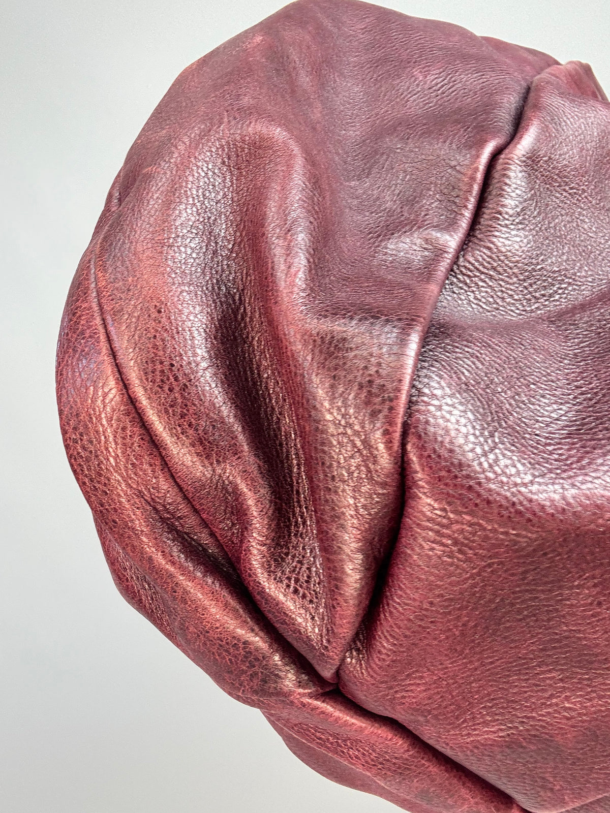 Verified Prada Early 2000s Nappa Leather Pleated Hobo Bag — Burgundy