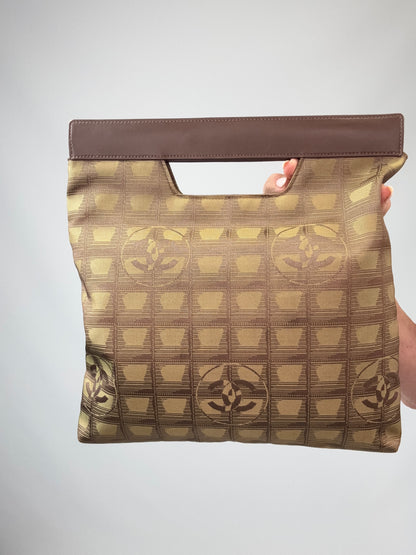 Chanel Travel Clutch – CC Monogram Jacquard & Leather