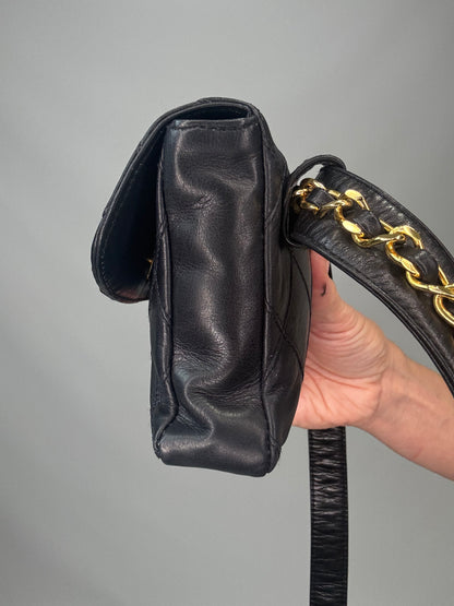 Chanel VIntage Chain Belt Bag -Black