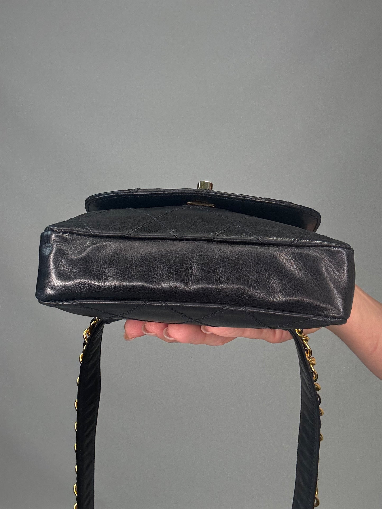 Chanel VIntage Chain Belt Bag -Black