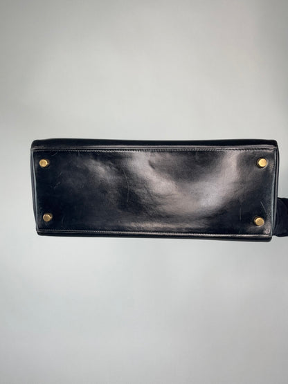 Hermes Vintage Kelly 28 Box Calfskin Leather Gold Hardware