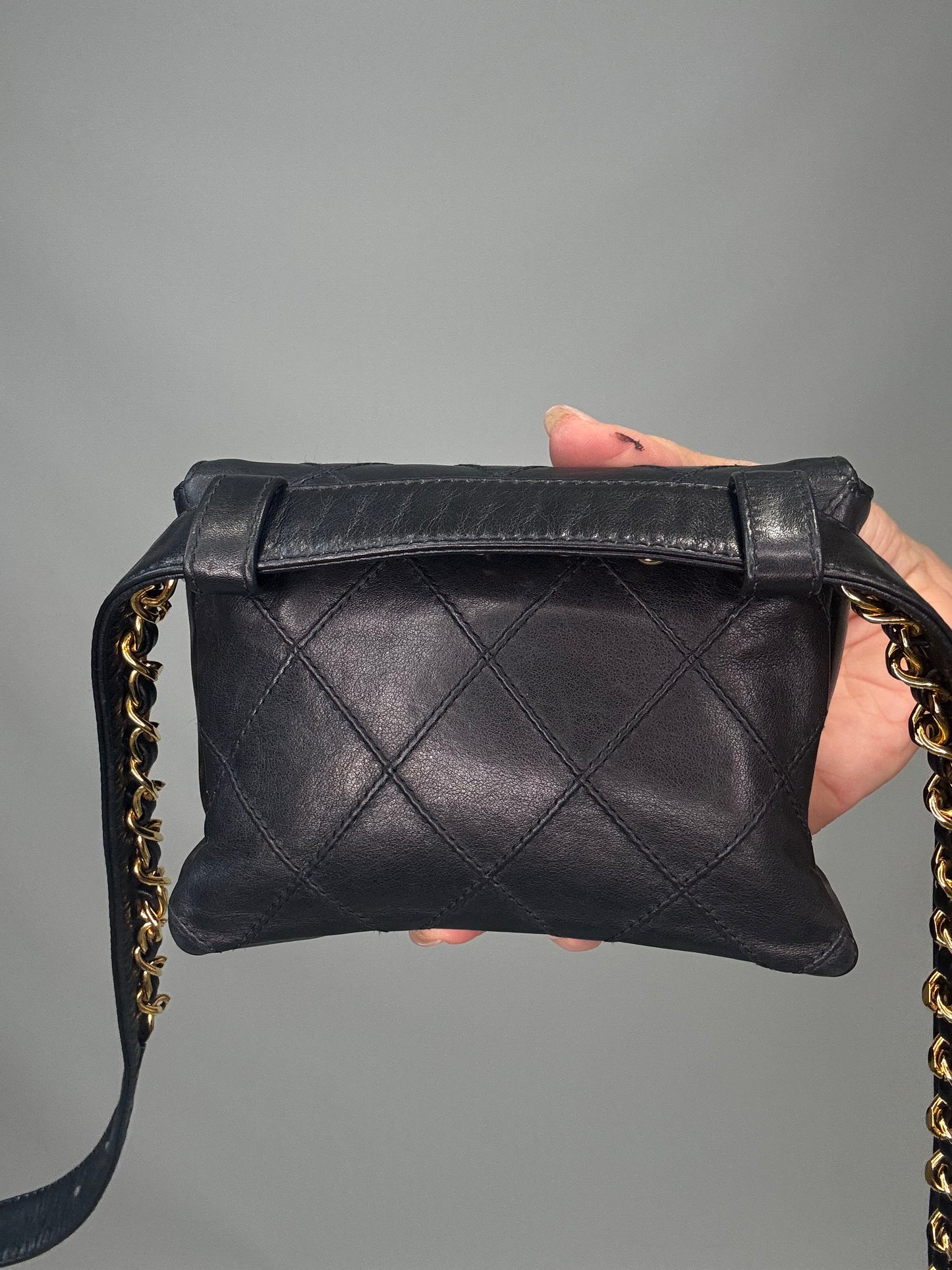 Chanel VIntage Chain Belt Bag -Black