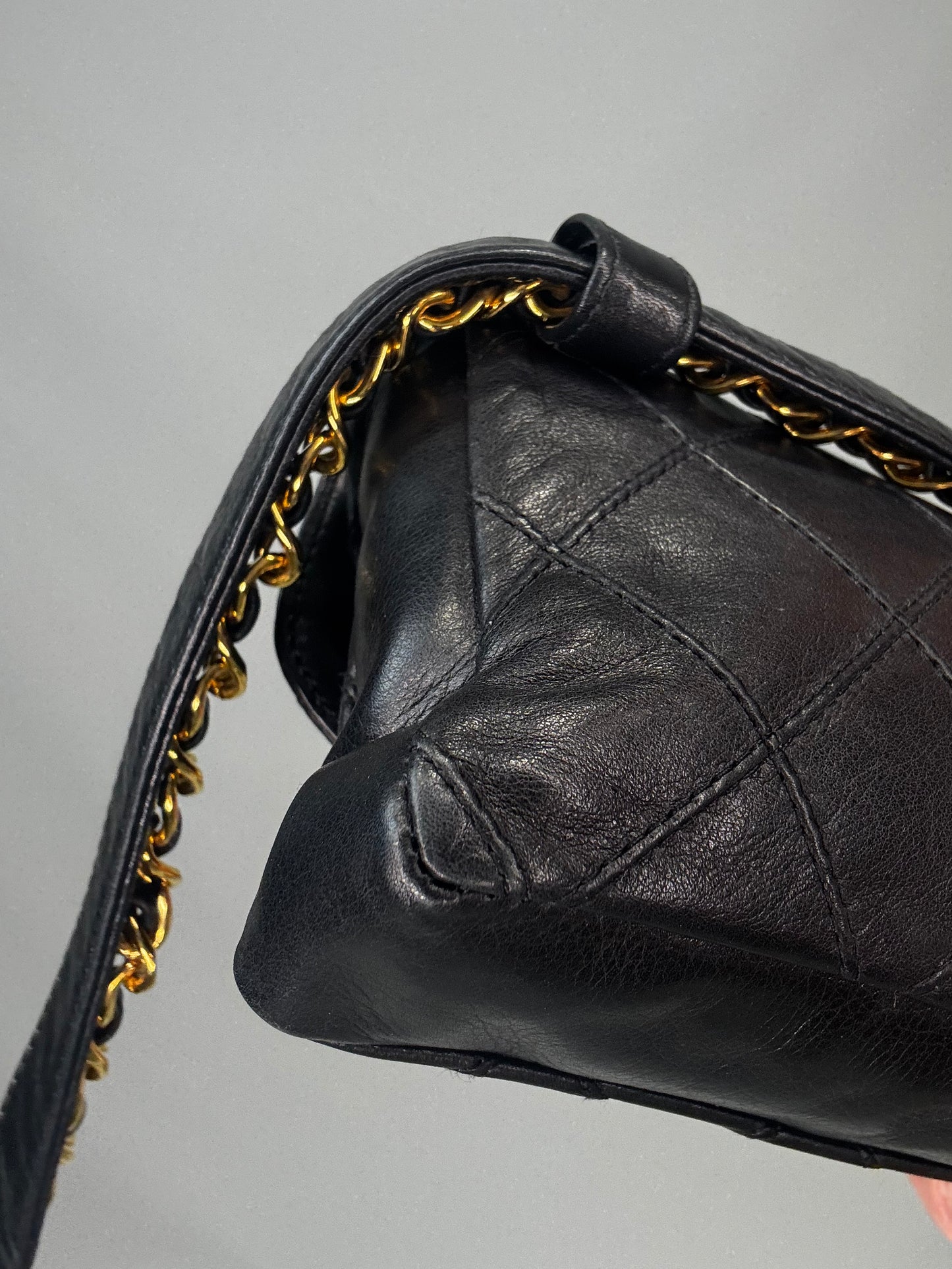 Chanel VIntage Chain Belt Bag -Black