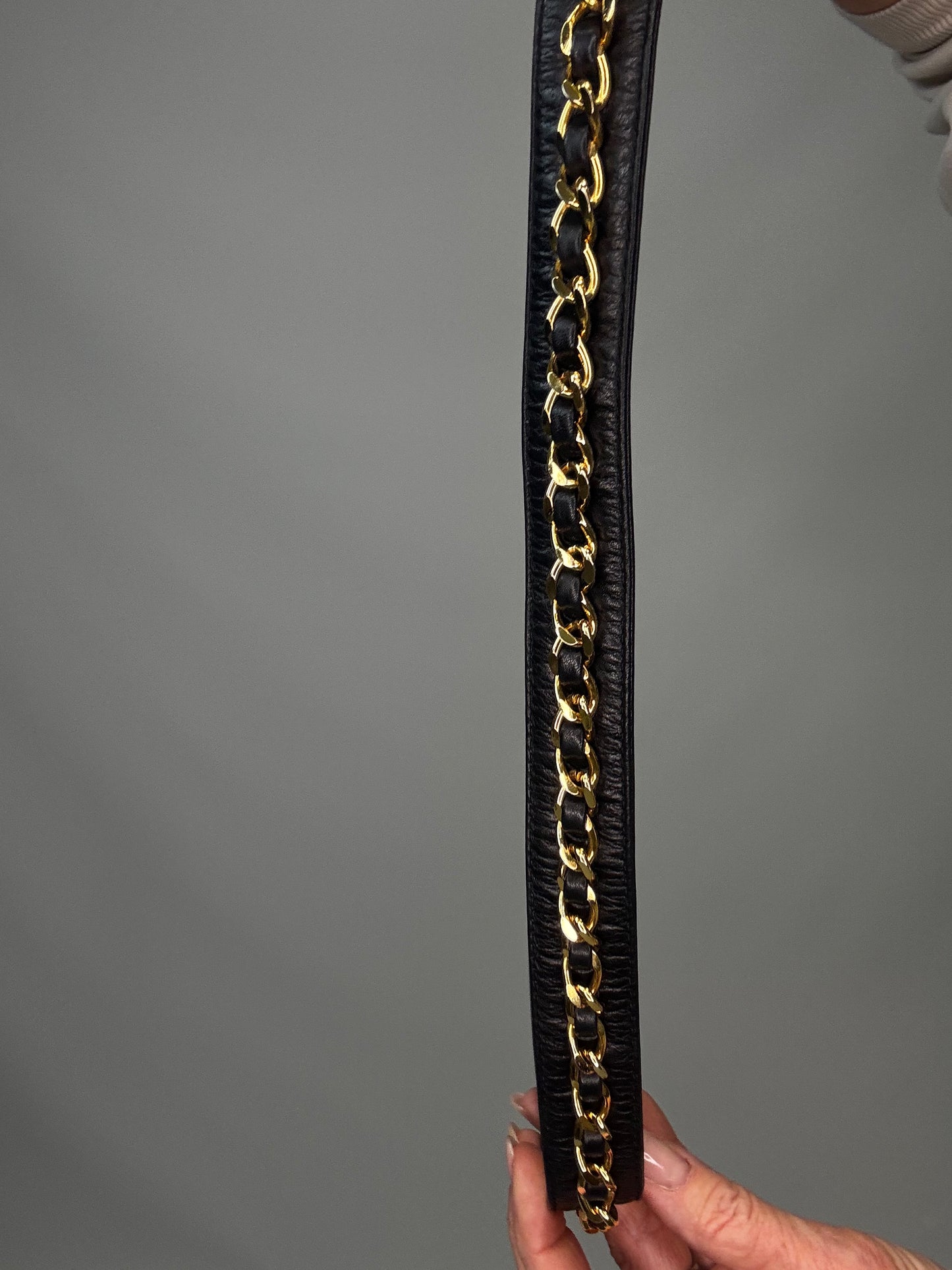 Chanel VIntage Chain Belt Bag -Black