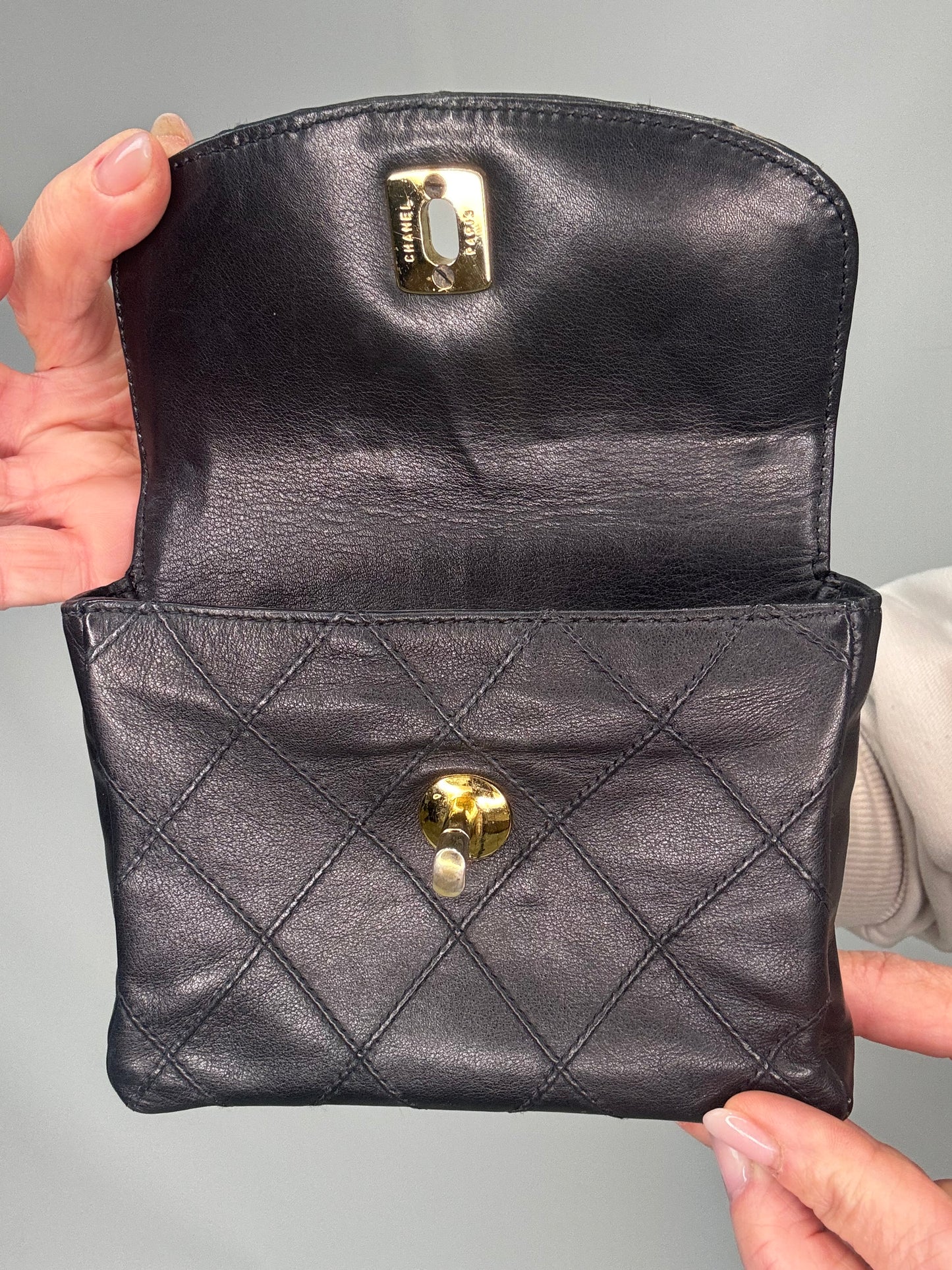 Chanel VIntage Chain Belt Bag -Black
