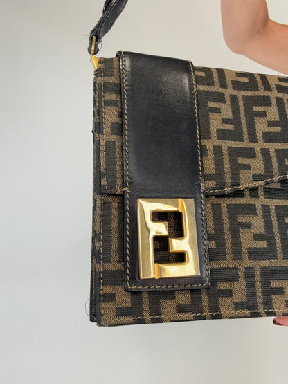 Fendi Zucca Vintage Two Sided Briefcase Bag