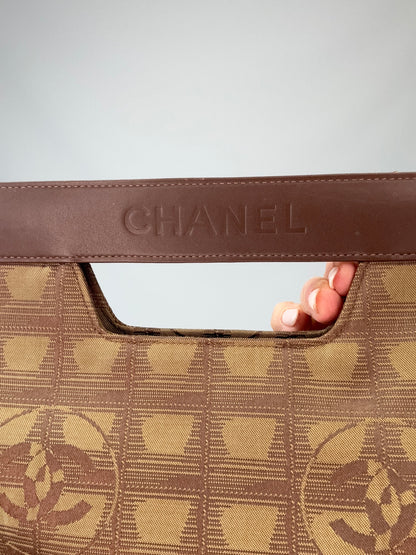 Chanel Travel Clutch – CC Monogram Jacquard & Leather