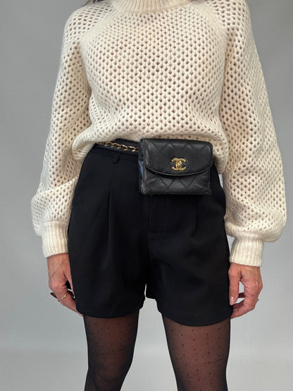Chanel VIntage Chain Belt Bag -Black