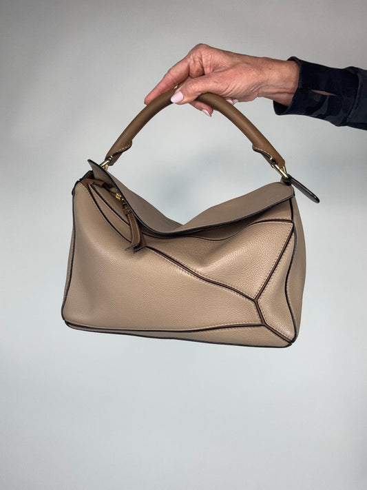 Loewe Puzzle Medium Grained Leather Two Way Bag