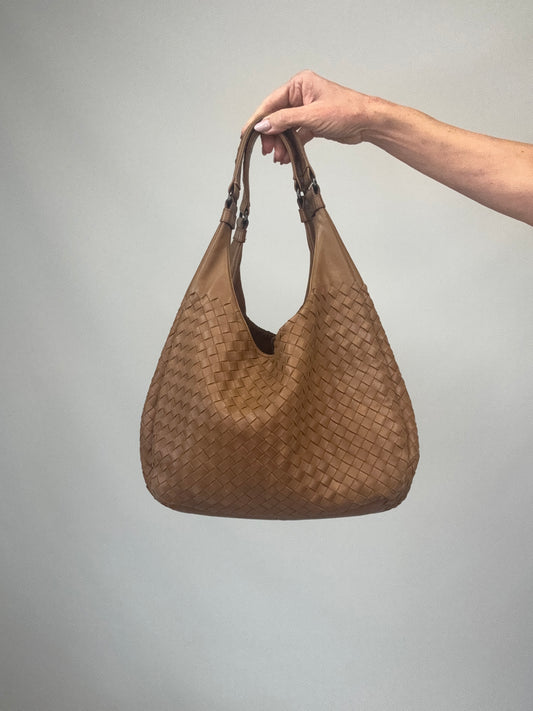 Bottega Veneta Intrecciato Campana Hobo -Brown