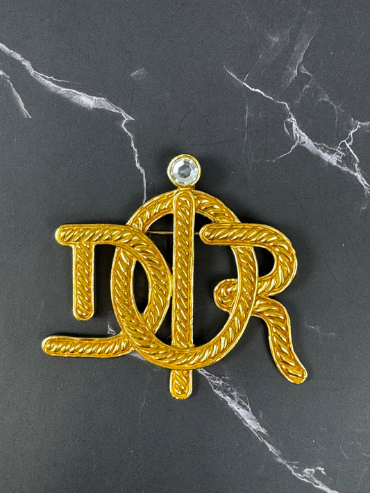 Dior Vintage Interlock Brooch