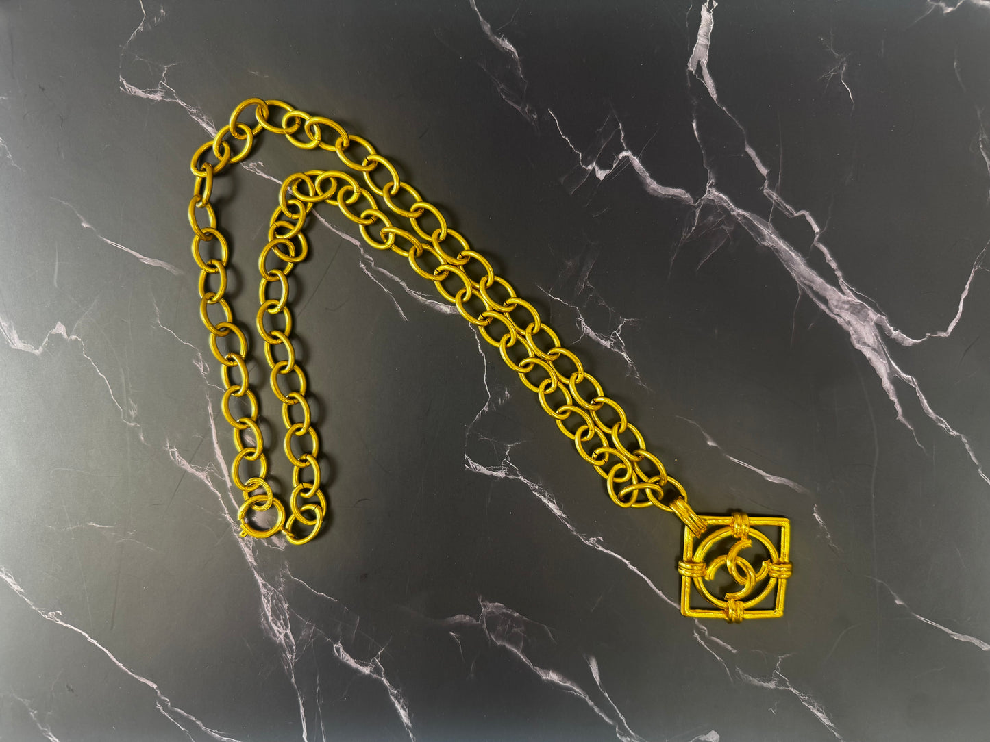 Chanel Vintage Diamond CC Pendant