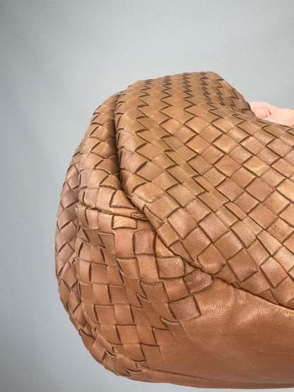 Bottega Veneta Intrecciato Campana Hobo -Brown