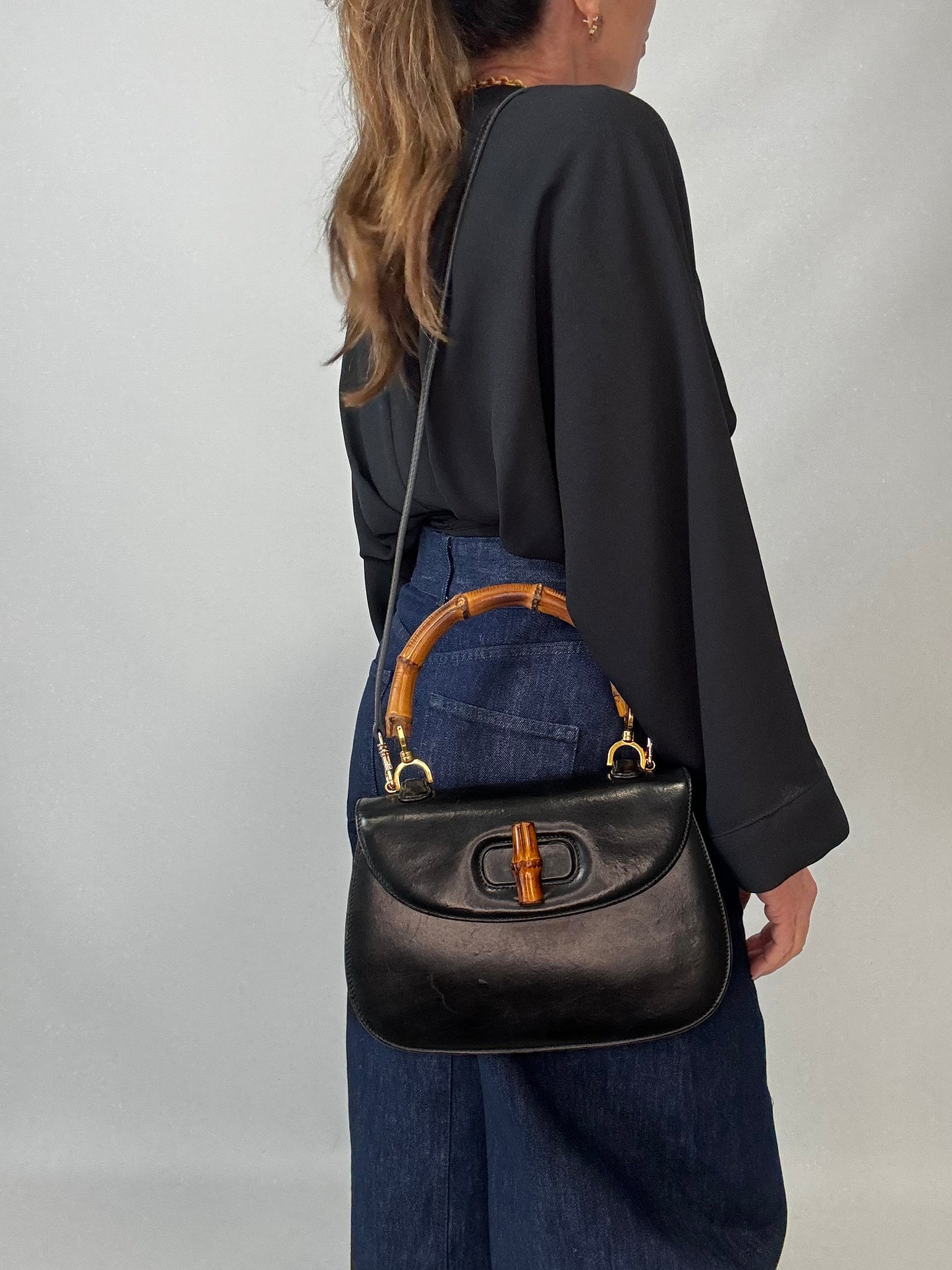 Gucci Bamboo 1947 Top Handle - Black