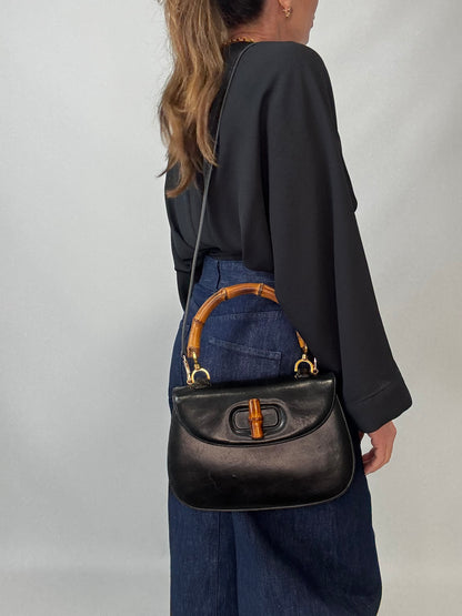Gucci Bamboo 1947 Top Handle - Black