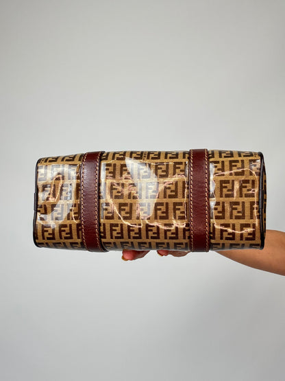Fendi Zucchino Coated Canvas Boston Bag
