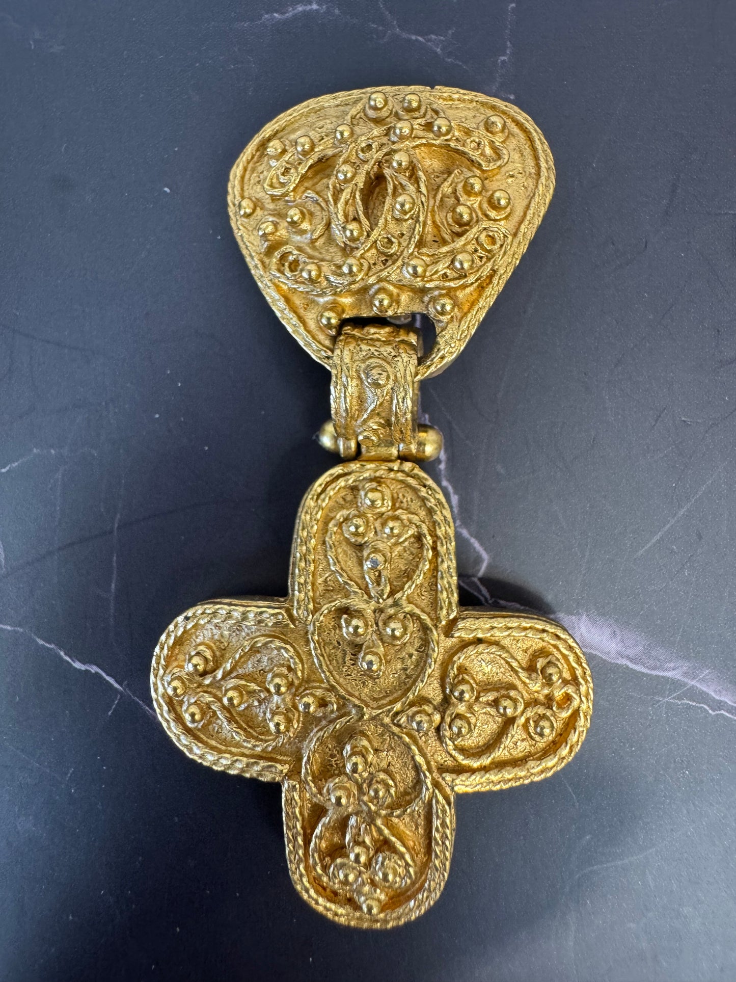 Chanel Vintage Cross CC Earrings