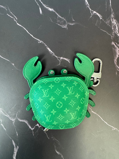 Louis Vuitton Monogram Crab Bag Charm – Green Leather