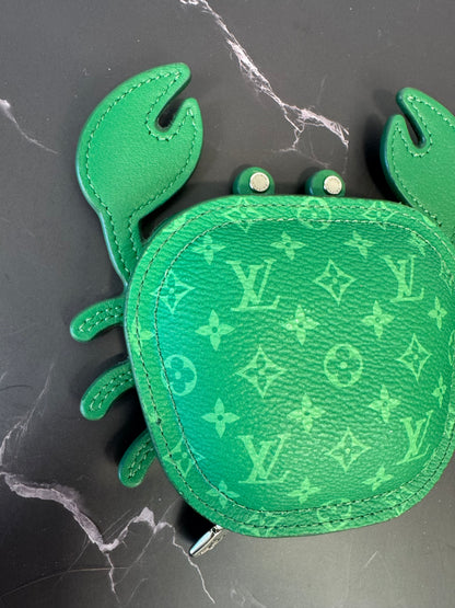Louis Vuitton Monogram Crab Bag Charm – Green Leather