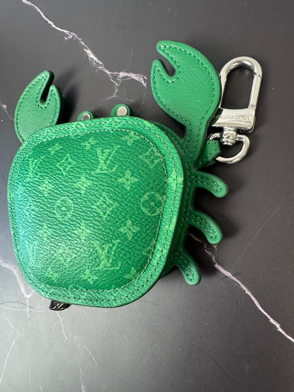 Louis Vuitton Monogram Crab Bag Charm – Green Leather