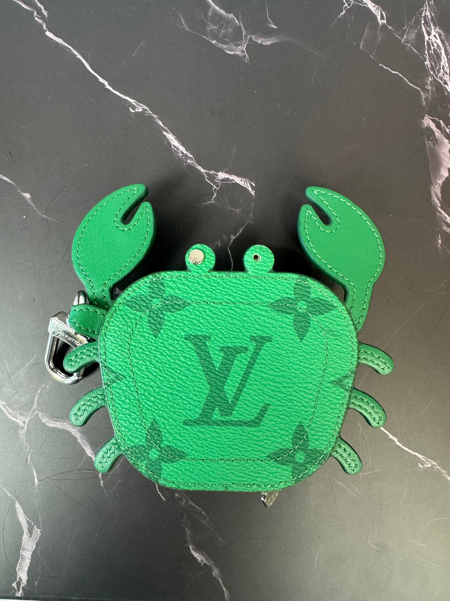 Louis Vuitton Monogram Crab Bag Charm – Green Leather