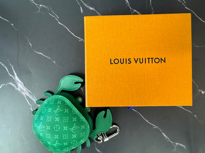 Louis Vuitton Monogram Crab Bag Charm – Green Leather