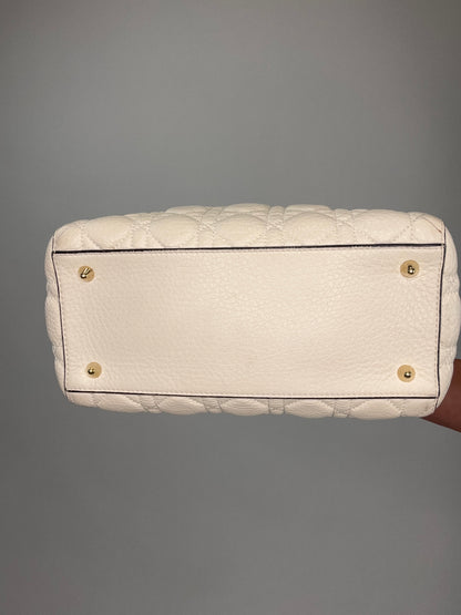 Dior Lady Dior  White Leather Two Way