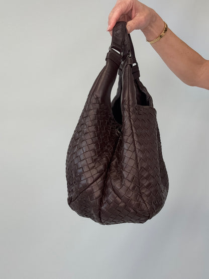 Bottega Veneta Intrecciato Campana Medium Brown-Vintage