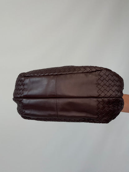 Bottega Veneta Intrecciato Campana Medium Brown-Vintage