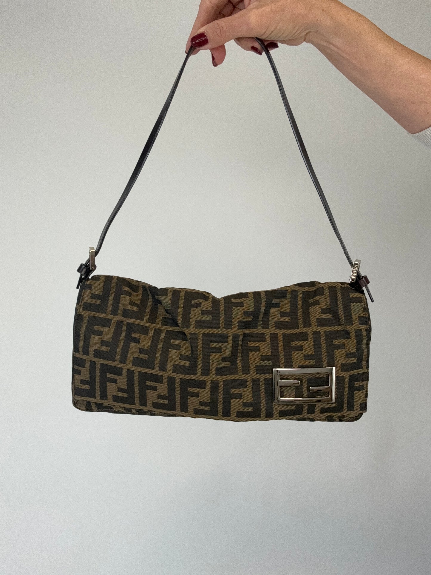 Fendi Zucca Nylon Mama Baguette Bag