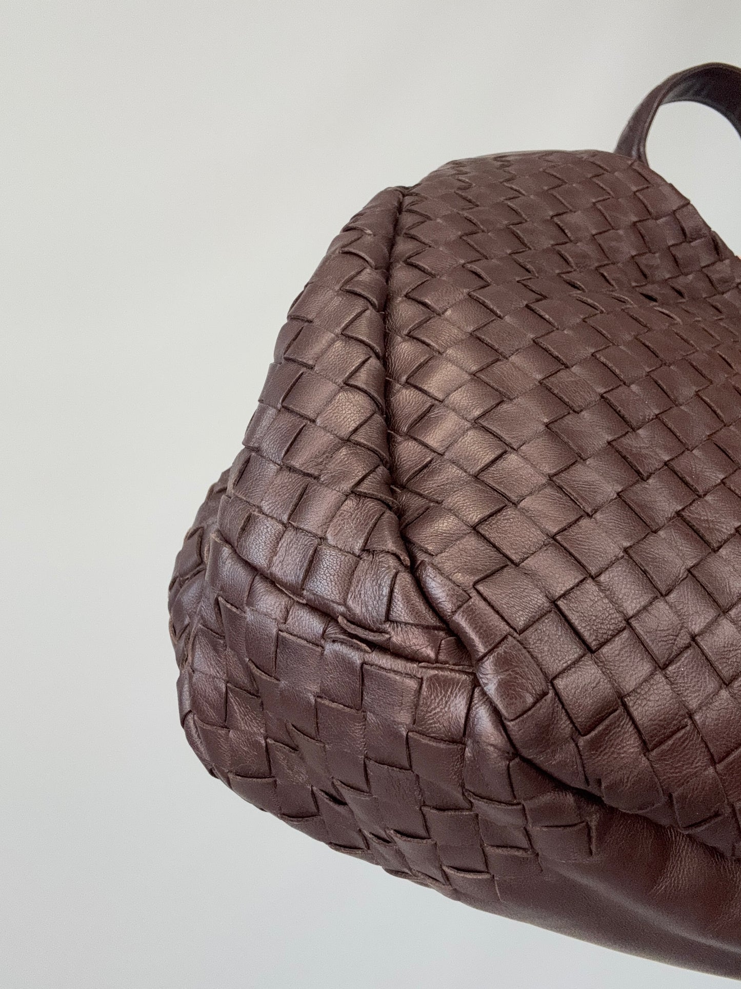 Bottega Veneta Intrecciato Campana Medium Brown-Vintage