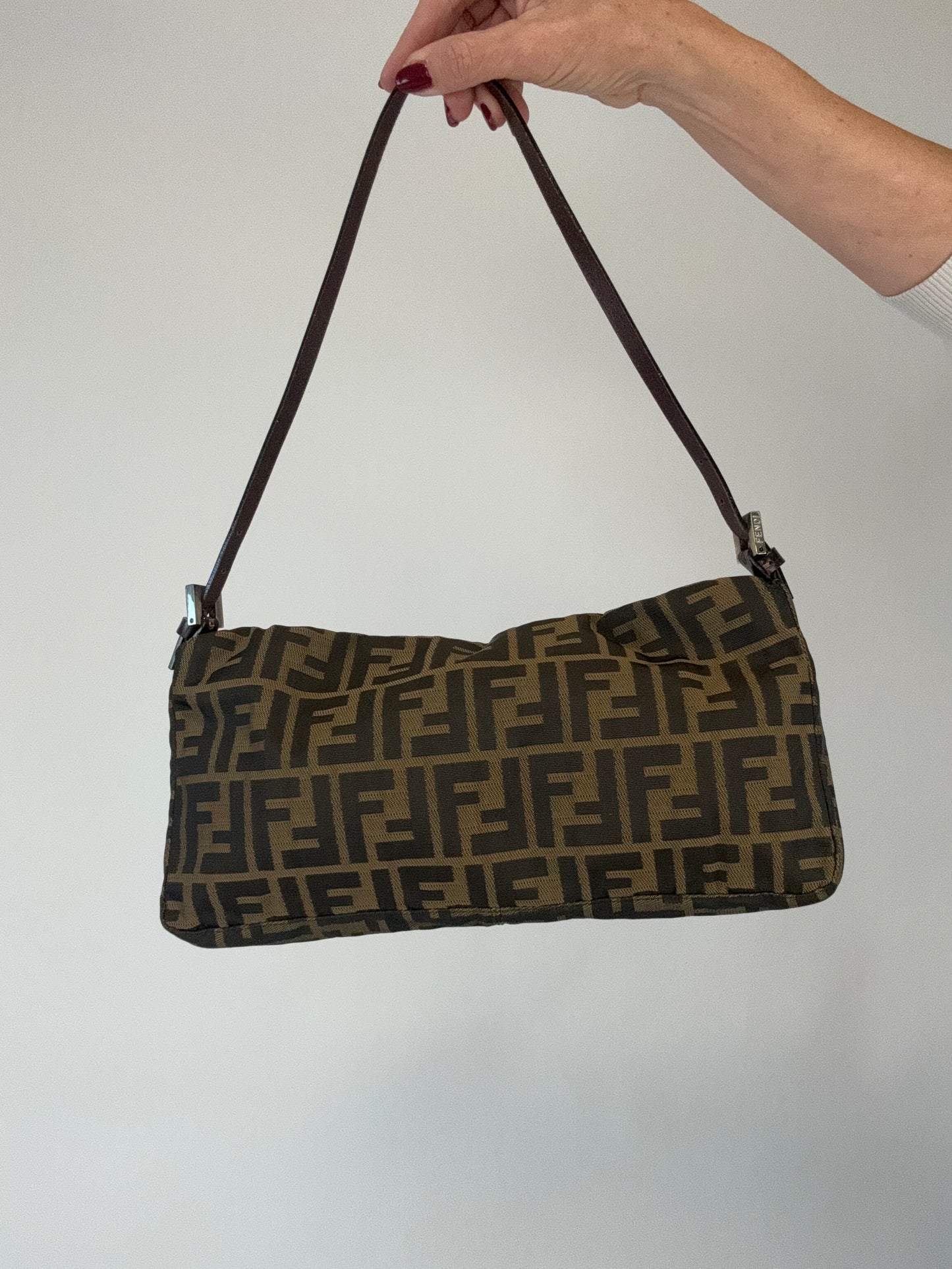 Fendi Zucca Nylon Mama Baguette Bag