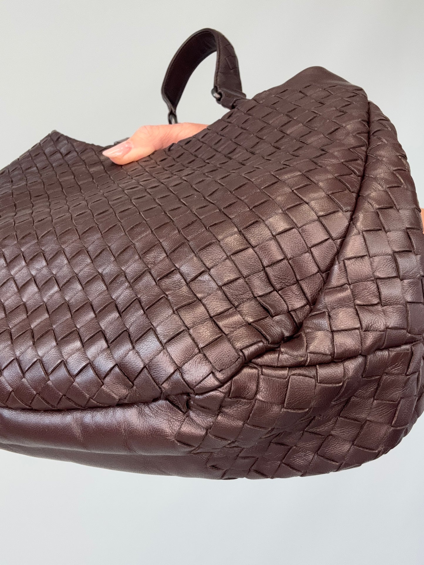 Bottega Veneta Intrecciato Campana Medium Brown-Vintage