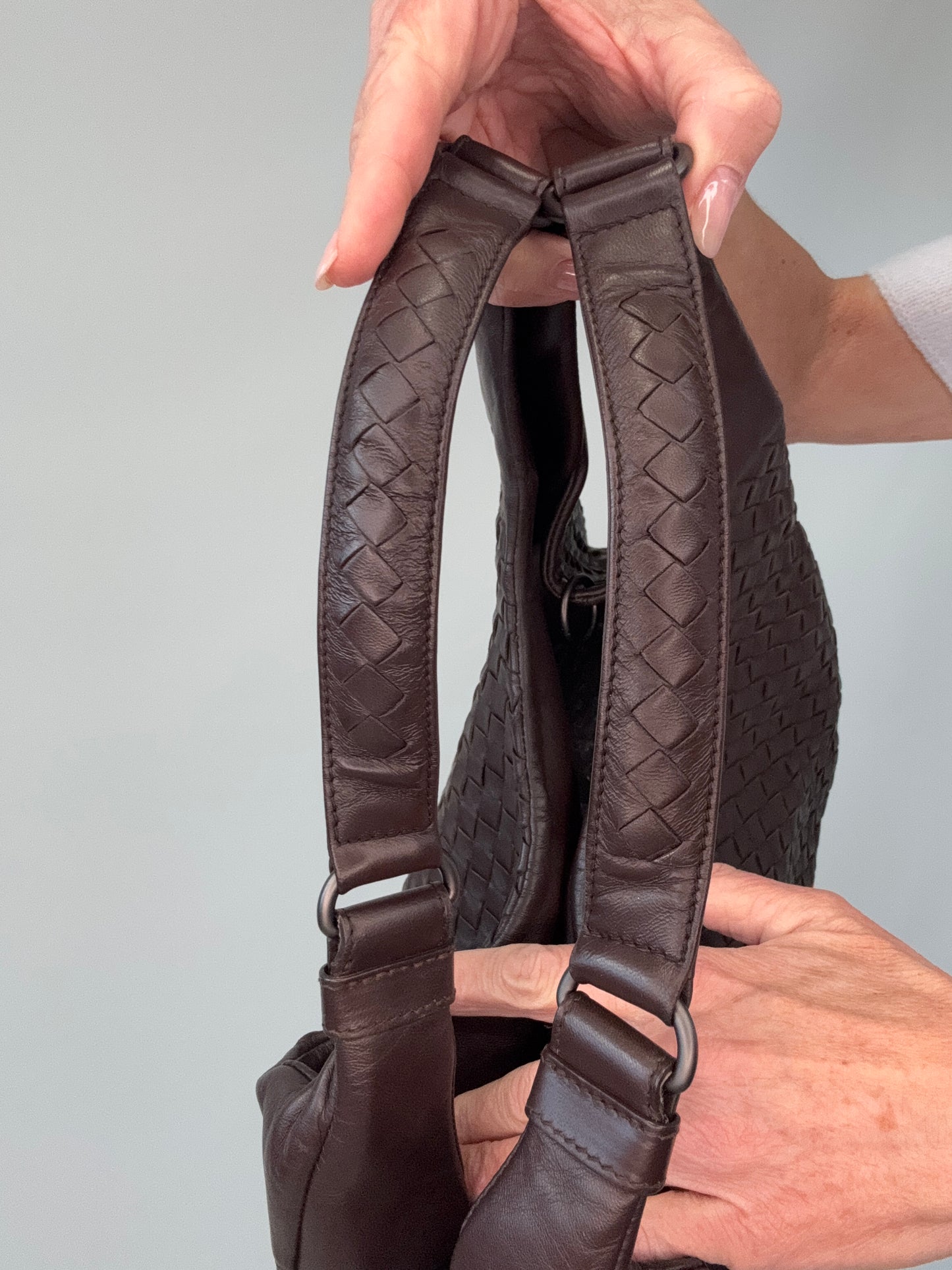 Bottega Veneta Intrecciato Campana Medium Brown-Vintage